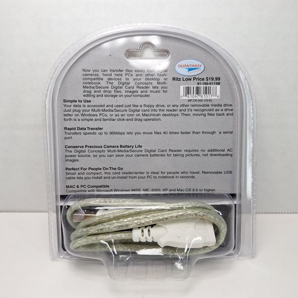 Digital Concepts USB 2.0 Digital Camera MMC/SD Card Reader/Writer - Untested - Picture 2 of 7